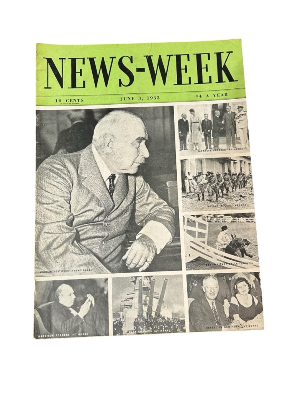 Newsweek 1933 Rockefeller Center, J.P. Morgan Hoover Dam, International politics